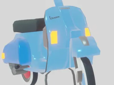 1981 Vespa PX150 Light Blue 3D model