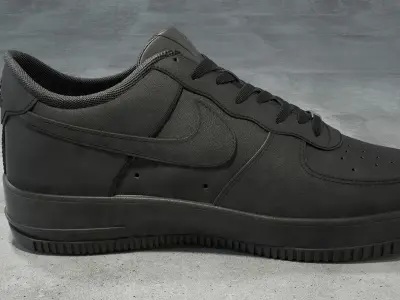 Nike Air Force 1 low black Low-poly 3D model