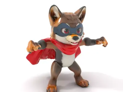 Heroic Wolf Cub Rigged and Animated D Character Model Low-poly 3D model