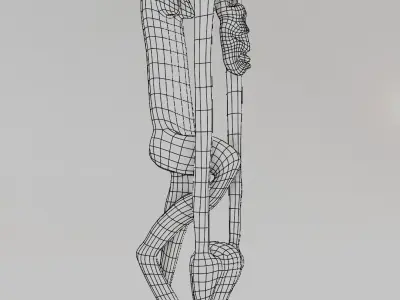 Guadeloupe Woman Wooden Sculpture 3D model