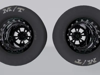 RACING WHEELS COMBO SLICK TIRES WELDS RIM 3D MODEL 3D model