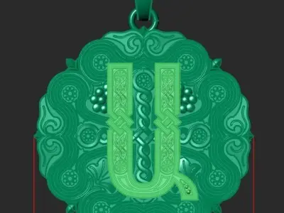 PENDANT WITH THE ARMENIAN LETTER 1 Printable Model 3D print model