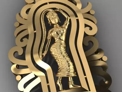 Neang Romsaiysok Khmer Girl Pendant 3D print model