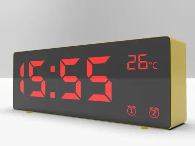 CLOCK YELLOW RED Low-poly 3D model