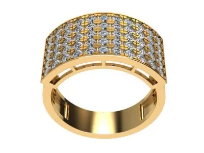 Man Signet Ring  With Diamond 3D print model