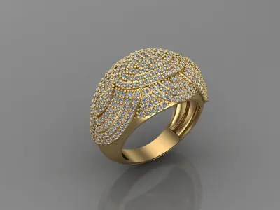 STL 3DM Print Ready Women Diamond Ring Lightweight Printable  3D print model 142