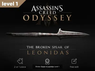 Broken Spear of Leonidas Level 1-3 3D Model Collection