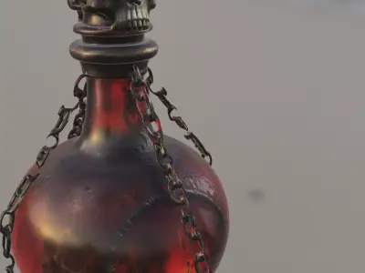 Dark Skull Potion Bottle Low-poly 3D model