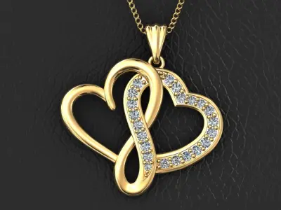 heart pendant infinity love diamond 3D print model