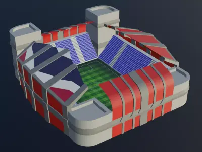 Football Stadium - Thailand Low-poly 3D model