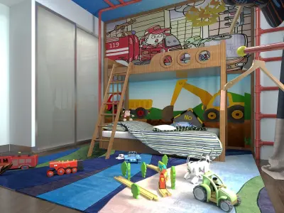 Boy bedroom furniture - Modern Children Room - Bed Room 3D model