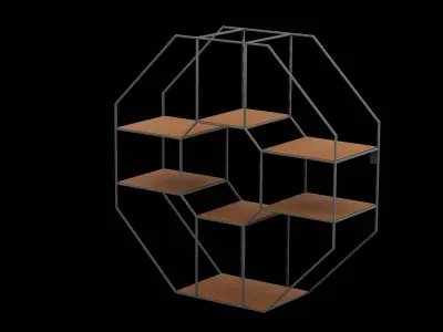 Geometrical Furniture Design Low-poly 3D model