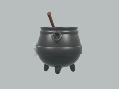Witch Cauldron Low-poly 3D model