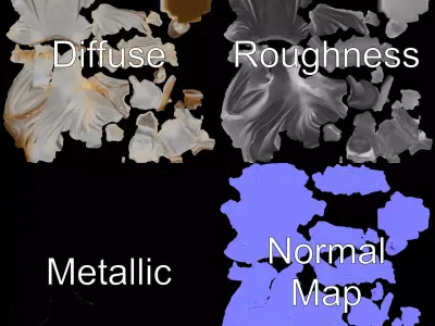 Majestic Ivory Statue model pack Low-poly 3D model