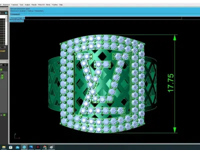 Luxury Multi Layer Square Diamond Ring Model 3415 3D print model