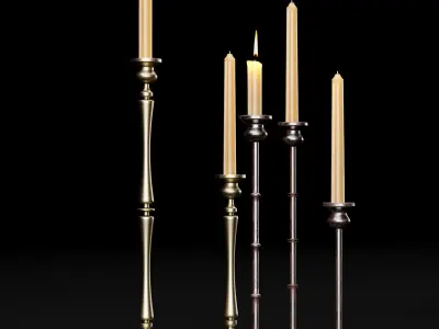 candlestick set 2 candlesticks 3D model