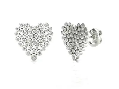 Earrings-8620 rose gold stud earrings with diamonds 3D print model