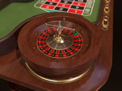 Casino Roulette Game Table Low-poly 3D model