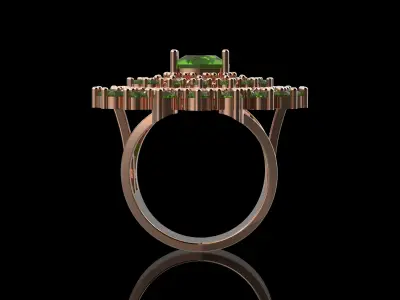 Fashion Ring With Brilliants 3D Print Model 3D print model