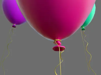 Balloon colorful balloons Low-poly 3D model