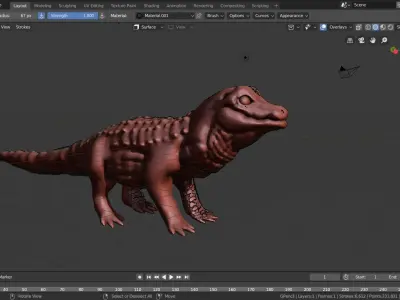 GREASE PENCIL crocodile 3D model