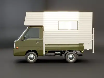 K-Camper Kei Truck Camper Low-poly 3D model