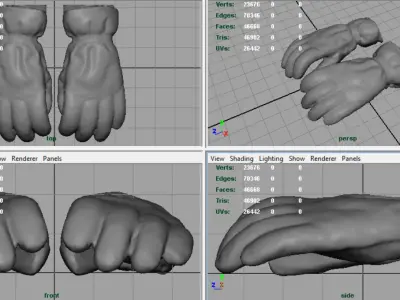 Ski Gloves for Woman Low-poly 3D model