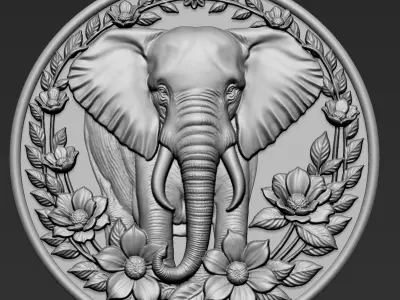 Elephant Pendant A21 3D print model