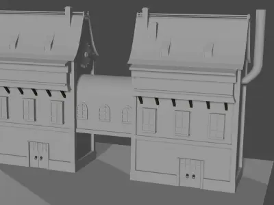 Steampunk House Low-poly 3D model