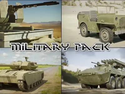 Military Pack for Games Low-poly 3D model