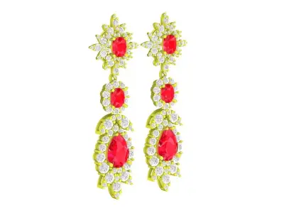 5832 luxury diamond earrings 3D print model