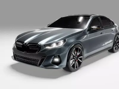 3D Model of Generic german car 5 Low-poly 3D model