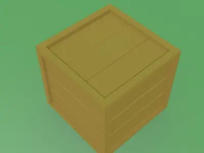 Closed Wooden BOX Free low-poly 3D model