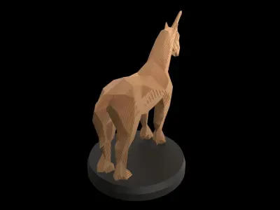 Parametric Unicorn Low-poly 3D model purchase