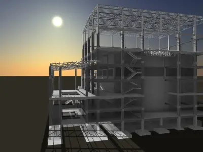 Factory structure by REVIT 24R06 3D model