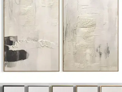 Plaster Two Photo Frame 140 Low-poly 3D model