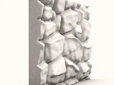 Natural Quartzite Wall Construction 3D model