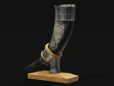 Drinking Horn Cup - Black 3D model