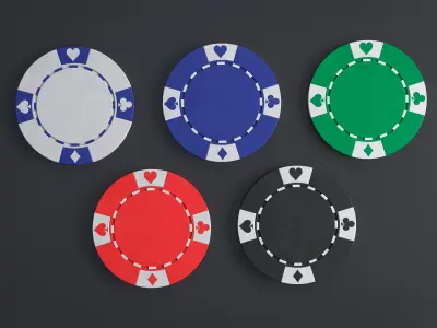 Poker Chips Low-poly 3D model