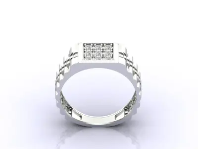 Print Ready STL 3DM  Gents Rings Diamond Men Ring  3D print model 95