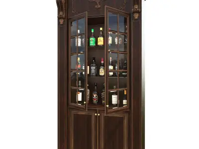 Classic European style Wine Cabinet 3D model