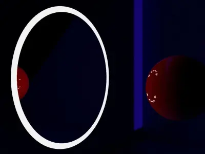 Rounded T Mirror LED Free 3D model