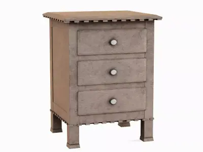 Old Wooden Dresser 04 Low-poly 3D model