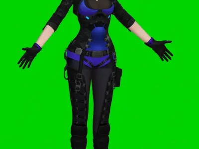 The queen of jail-beauty slim character 3d Low-poly model Free low-poly 3D model