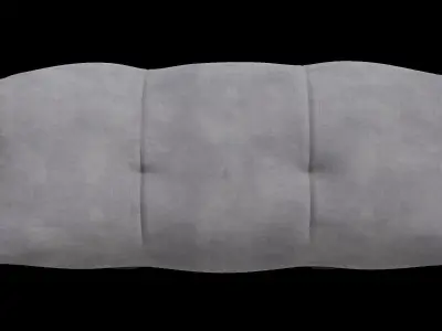 Rectangle Grey Pouf Low-poly 3D model