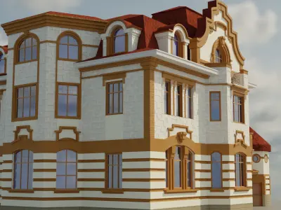 London style PBR House Free low-poly 3D model
