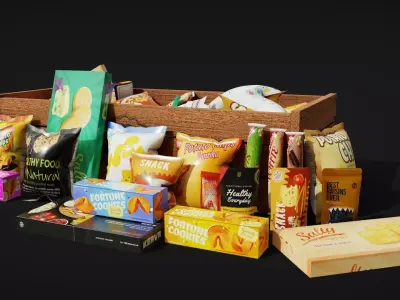 Snack food packaging Low-poly 3D model