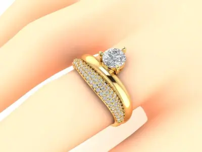 LUXURY WEDDING RINGS 3D print model