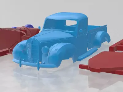 1938 Vairogs Pickup Truck - Separate Parts Model 3D print model