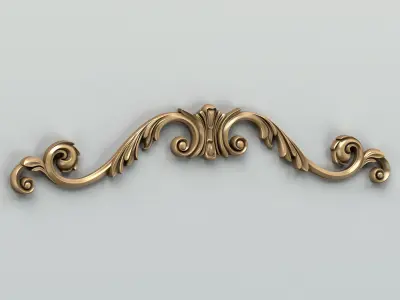 Carved decor horizontal 008 3D model